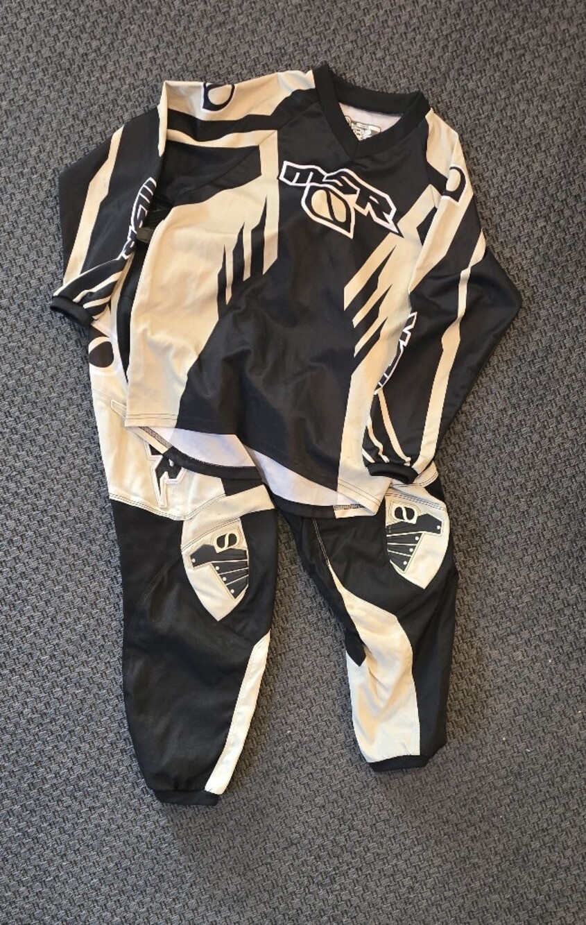 Kids MSR Black and Light Tan Motocross Pants And Jersey